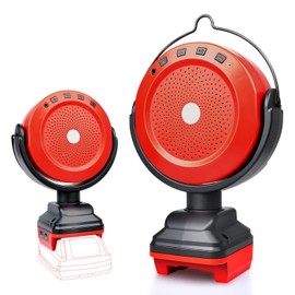 Edtran Bluetooth Speaker for Milwaukee M18 18V Battery Portable Bluetooth Speaker with Type C & USB Charging for Jobsite, Camping and Festival Party (No Battery)