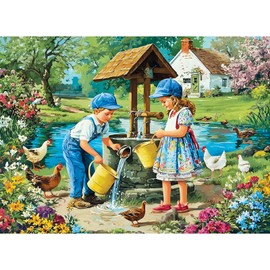 300 Piece Puzzle for Adult, Wonderful Childhood Jigsaw Puzzle for Adult Kids Seniors, Recycled Paper Unique Village Scene Jigsaw Puzzle, Challenging Family Game, for Friends Men Women 20.5 * 15 in