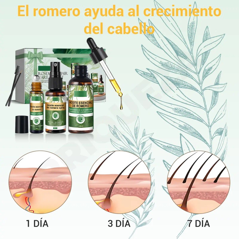 Set Aceite Romero Joveeco Crecimiento Cabello Pestañas Cejas