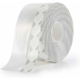 Weather Stripping Door Seal Strip,Door Strip Bottom for Doors Silicone Sealing Sticker Adhesive for Doors and Windows Gaps of Anti-Collision Silicone 5M/16FT (45MM, Transparent)