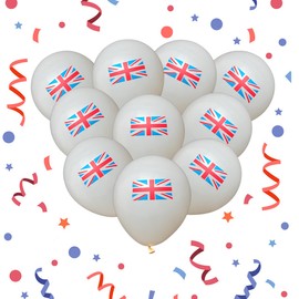100pcs Union Jack Flag Printed Balloons 12" King Charles III Coronation Royal Party Sports Event GB BBQ Street Decorations