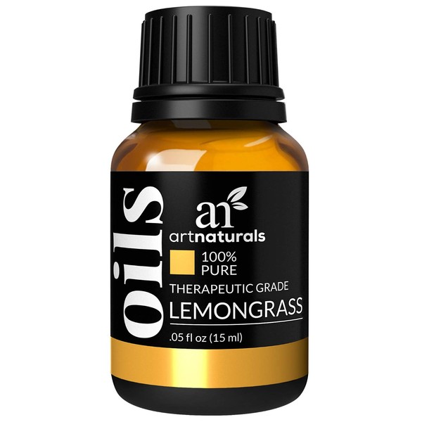 artnaturals 100% Pure Lemongrass Essential Oil - (.5 Fl Oz / 15ml) - Undiluted Therapeutic Grade - Soothe Cleanse and Purify