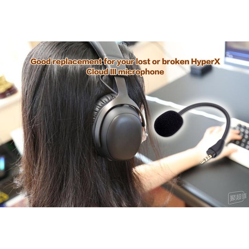 Replacement Game Mic for HyperX Cloud III 3 Gaming-Headset, 3.5mm