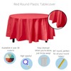 12-Pack Premium Plastic Tablecloth 84in. Round Table Cover - Red