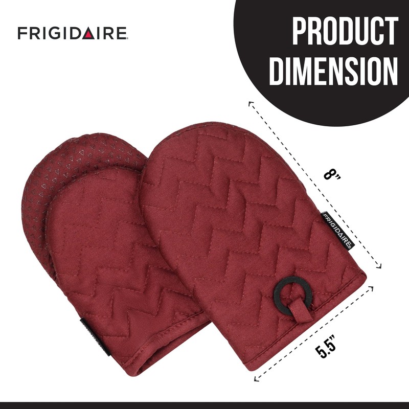 Frigidaire Kelly 2-Pack Cotton and Neoprene Mini Oven Mitts, Heat