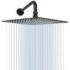 NearMoon Square Rain Shower Head With Extension Arm, Large Stainless