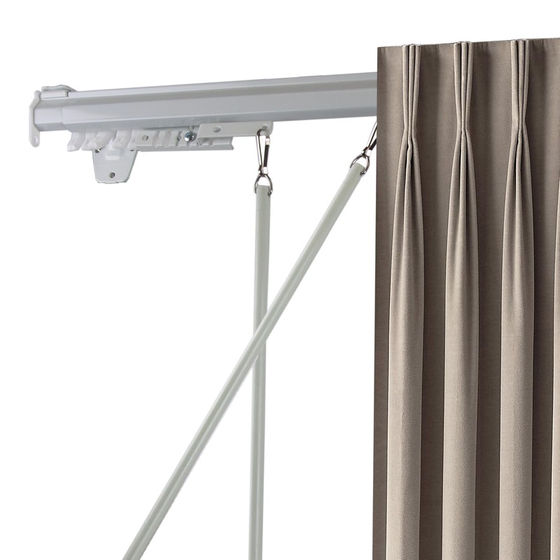 Rod Desyne Baton Draw White Traverse Rod 66-120 inch