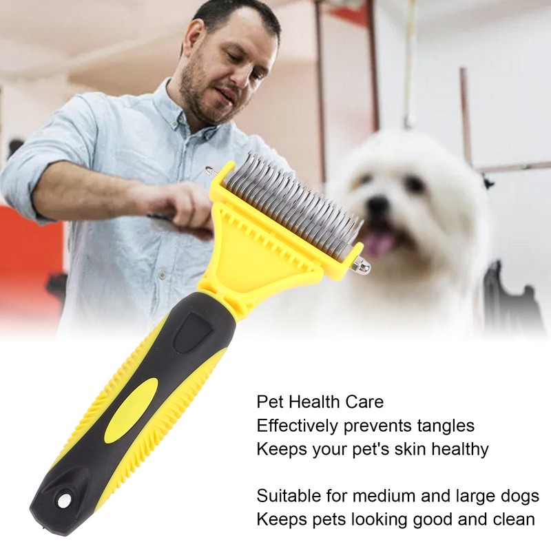 Pet Dematting Comb Stainless Steel Effective Ergonomic Pet Deshedding Tool