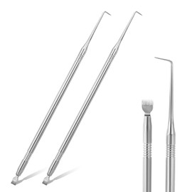 Eyelash Perm & Tint Rods, 2 Pack Stainless Steel Eyelash Separator Tool - Reusable Lash Lift Kit with Metal Lash Tools, Pointed Tips & Separating Comb, Perming Brush & Tinting Supplies
