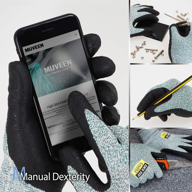 DEX FIT Level 5 Cut Resistant Gloves Cru553, 3D Comfort