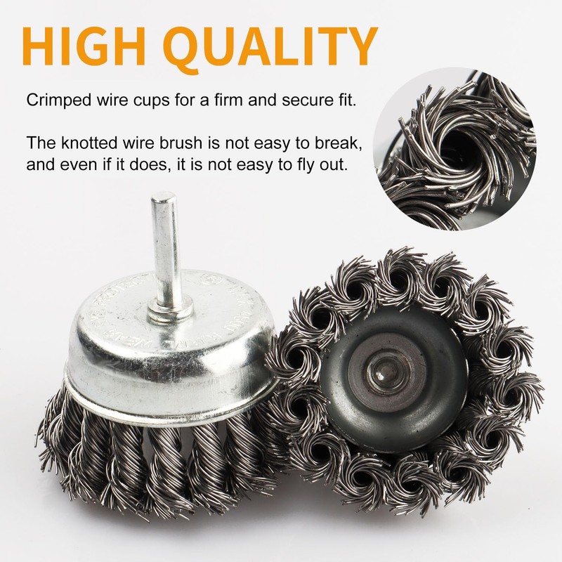 AOKLIT 7 Pack Twist Knot Wire Wheel Brush Crimped Cup