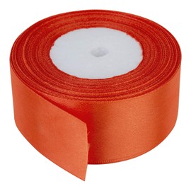 Trimming Shop Orange Ribbon Roll - 40mm x 25 Metres - Double Sided Satin Brightly Coloured - 100% Polyester - for Gift Wrapping, Decorating, Arts and Craft - Machine Washable