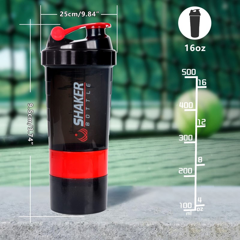 XTKS Shaker Bottle,16oz Protein Shaker Bottles with Mixing Ball, 3