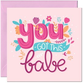 Good Luck Card for Women Ladies You Got This Babe Colleague New Job Card 145x145