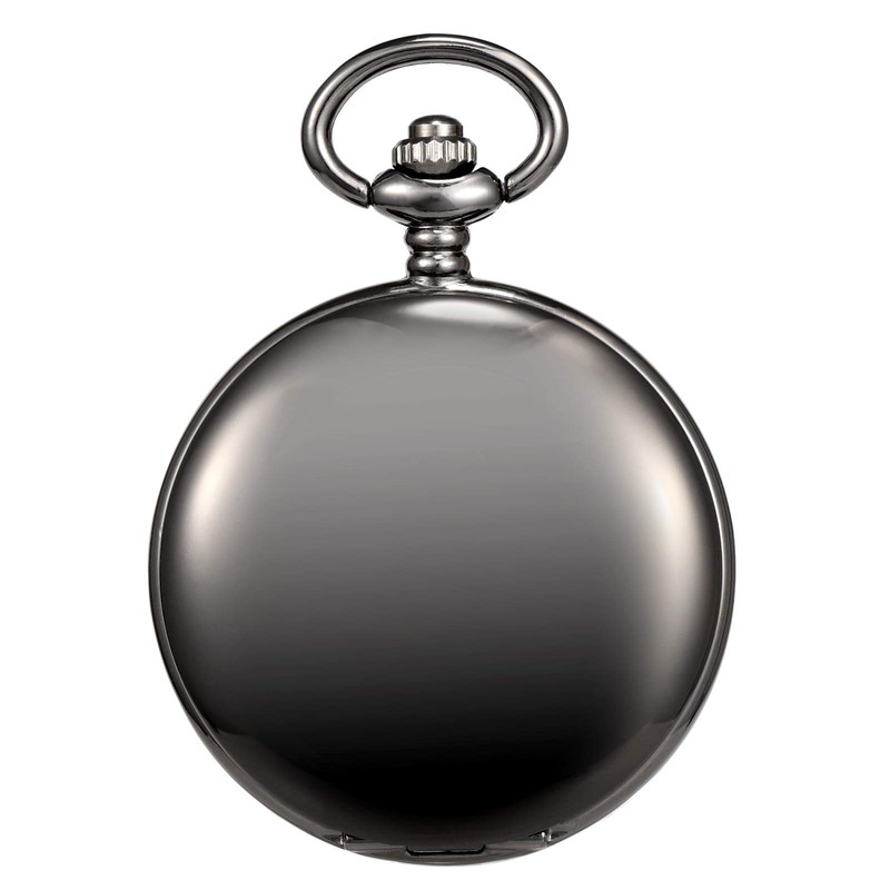 TREEWETO Unisex Pocket Watch with Chain Analogue Hand Winding Double