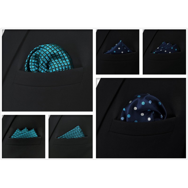 Shlax&Wing Pack of 5 Assorted Handkerchiefs for Men - Square