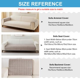 Soft Flannel Sofa Covers Washable - New Sofa Cushion Covers, Non-Slip Sofa Cover 1 2 3 Seater Couch Covers for Sectional Sofa, Sofa Slipcovers L Shape Furniture Protector (Light Coffee, 70x150cm)