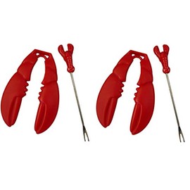 Claw Shaped Lobster Crackers and Lobster Seafood Picks (4 Pieces - 2 Crackers and 2 Picks)