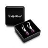 Women's 925 Sterling Silver Drop Earrings with Purple Crystals, Glass,