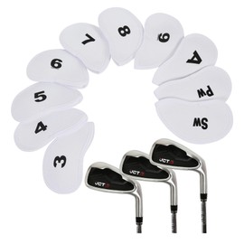 Golf Iron Covers Set of 10 with Counts Easy to Read Headcovers Cushion Material Protective Covers (White)
