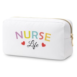 Nurse Gifts for Women Inspirational Nurse Life Makeup Bag Nursing Graduation Gifts for Her Thank You Gift for Nurse Practitioner Rn Cosmetic Bag Nurses Week Gift Christmas Birthday Gift Travel Pouch
