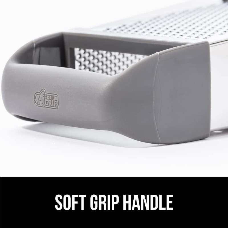 GORILLA GRIP 4-Sided 100% BPA-Free Cheese Grater With Container, Stainless