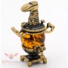 Solid Brass Amber Figurine of Russian Samovar Teapot Totem talisman