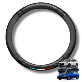 For Honda Universal Car Steering Wheel Cover for CRV CR-V Accord Civic Accessories Carbon Fiber Print and Leather Cars Durable with Anti-Slip Lining Diameter of 14.5"-15"Wheels (Carbon Fiber+Leather)