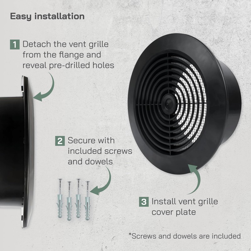 Vent Systems 100 mm / 3.93'' Inch - Black -