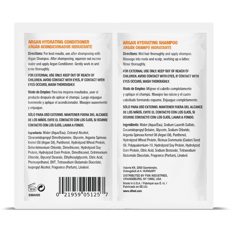 Difeel Hydrating Shampoo & Conditioner Dual Packet 2 oz. -