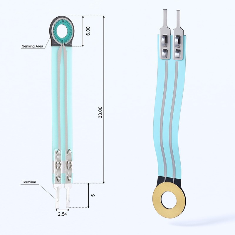 Resistance Type Force Sensor,Flexible Pressure Sensor, 100g-5kg Sensing Range Resistance