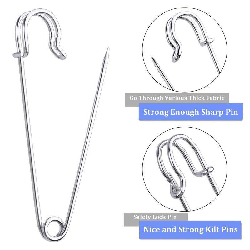 Safety Pins, 30pcs Heavy Duty Blanket Pins, Safety Pins Large,