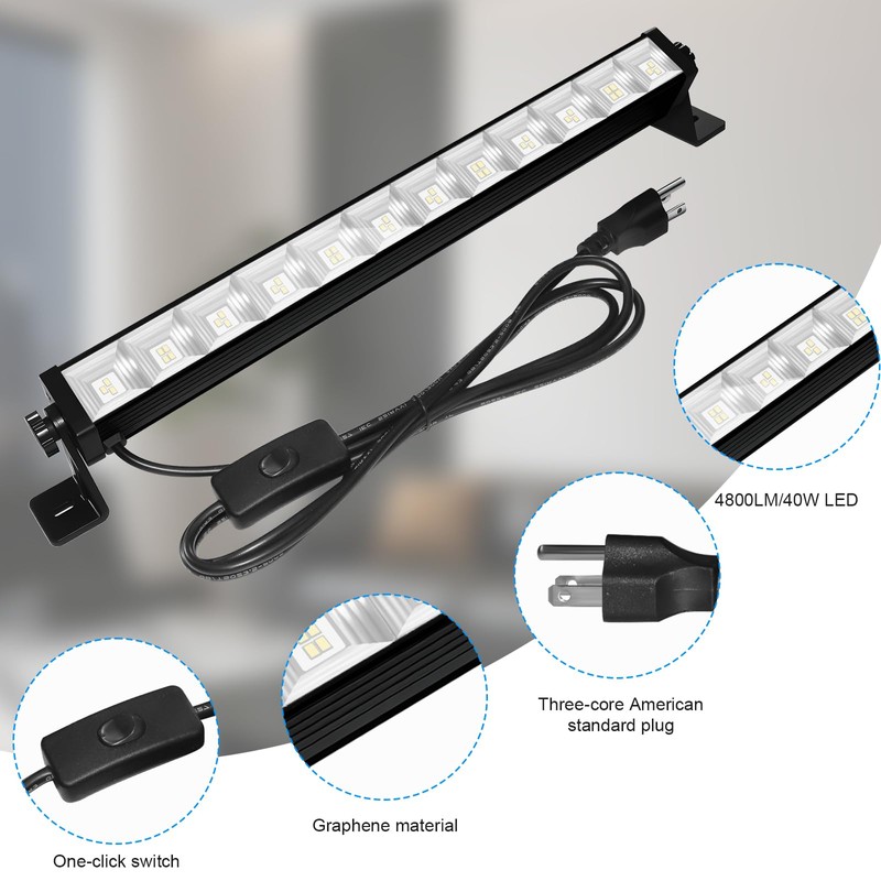 ycponggon 2 Pack 40W LED Shop Lights,6000K 4800LM Daylight White