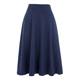 ELIGNTLOFT - Falda midi elástica de cintura alta para mujer, Azul oscuro, X-Large