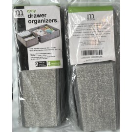 M-design M Design 4S Drawer Organizers, Set of 2, Grey, Large