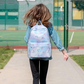 Dafelile Butterfly Backpack for Girls Backpack for Teen Girls Bookbags School Backpack with Lunch Tote and Pencil Bag Blue