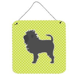 Caroline's Treasures Affenpinscher Checkerboard Green Wall or Door Hanging Prints BB3848DS66, 6" x 6", Multicolor
