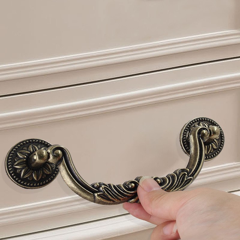 Jersvimc 5 Piece Drop Drawer Handles 5 Inch(128mm) Hole Centers