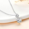AINUOSHI Moissanite Necklace for Women, Sterling Silver 2 Stone Lab-Created