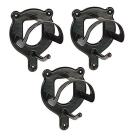 PFIFF 001109 Bridle Holder with Additional Hooks, Powder-Coated Metal, Black, Set of 3