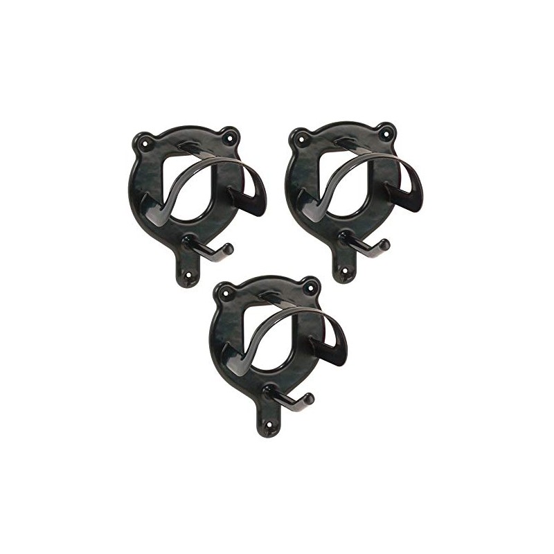 PFIFF 001109 Bridle Holder with Additional Hooks, Powder-Coated Metal, Black,