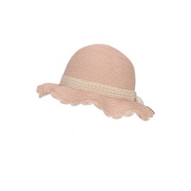 Sterntaler Girls' Children's Straw Hat Glitter Hat, Pale Pink