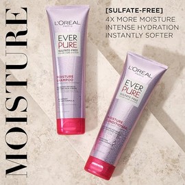 L'Oreal Paris Set de Champú y Acondicionador Hidratante Libre de Sulfatos, Cuidado Capilar para Cabello Teñido con Botánicos de Romero, EverPure, 1 Ki