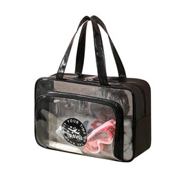 XFSRG Toiletry Bag Transparent Toiletry Bag Unisex Dry and Wet Separation Portable Waterproof Toiletry Bag Makeup Bag with Large Capacity Bag Travel Accessories, black