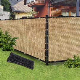Sand 5FT X 50FT Outdoor Privacy Screen Fence & Mesh Shade Net Cover, Ideal for Garden and Backyard - Enhances Privacy for Fencing & Chain Link, Perfect for Patio Privacy Wall, Slats，Freestanding
