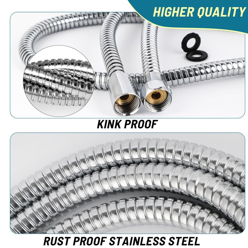 Shower Hose Extra Long 79 Inch, Stainless Steel Handheld Shower