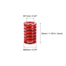 sourcing map 3D Printer Die Spring, 5pcs TM 20mm OD 30mm Long Spiral Stamping Medium Load Compression Mould Die Springs for 3D Printer Electric Part, Red