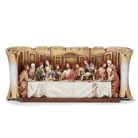 Roman Joseph's Studio, 5.25" H The Last Supper Tabeltop Scroll, Religious Gifts, Home Decor,