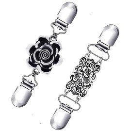 Liasun Vintage Sweater Clips Shawl Dresses Shirt Retro Cardigan Collar Chain Brooch Pins for Women Girls (Style 13)