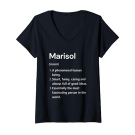 Womens Marisol Name Definition Funny Dictionary V-Neck T-Shirt